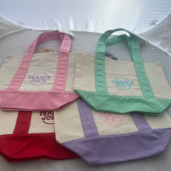 NWT Trader Joes Mini Tote Set of 4 Colors - Picture 1 of 10